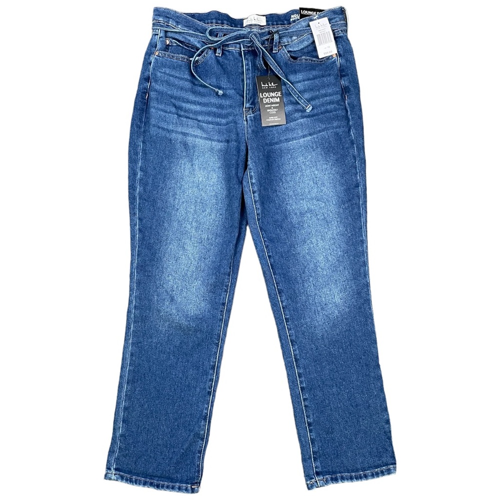 NWT NICOLE MILLER Lounge Denim Nolita Boyfriend Womens 10 Belted Stretch